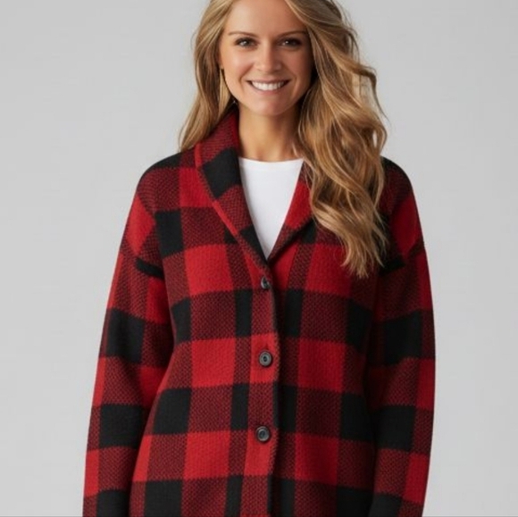 Chaps Jackets & Blazers - Chaps Buffalo Plaid Button Up Cardigan Size Large